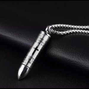 Lords Prayer Bullet Chain Necklace Silver New